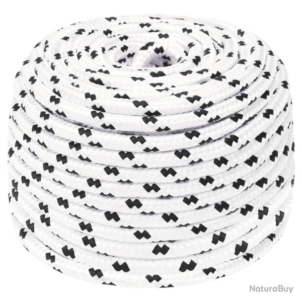 Corde de bateau tress� Blanc 6 mmx100 m Polyester