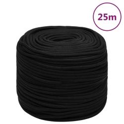 Corde de travail Noir 10 mm 25 m Polyester