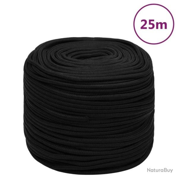 Corde de travail Noir 10 mm 25 m Polyester