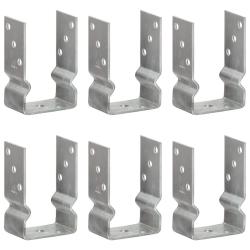 Piquets de cl&ocirc;ture 6 pcs Argent&eacute; 9x6x15 cm Acier galvanis&eacute;