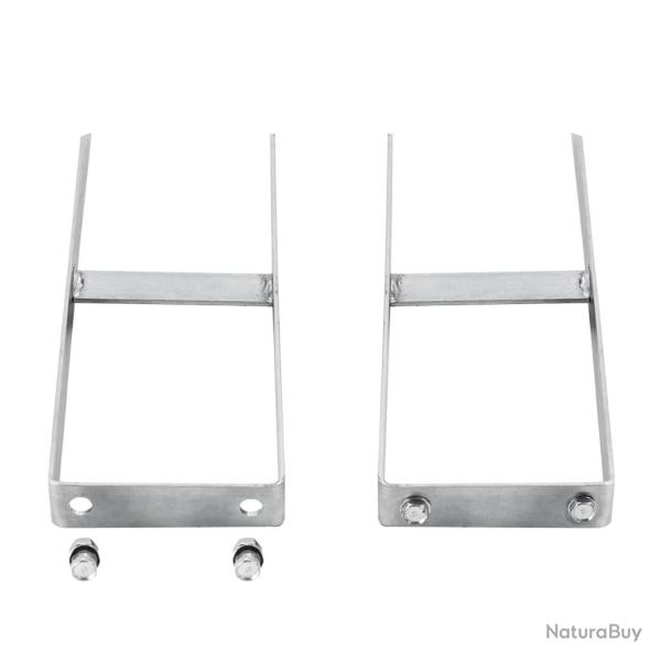 Piquets de cl�ture de sol 2 pcs pour cl�ture en WPC Acier 40 cm alsavelo