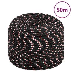 Corde de bateau Noir 8 mm 50 m Polypropyl&egrave;ne