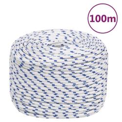 Corde de bateau Blanc 10 mm 100 m Polypropyl&egrave;ne