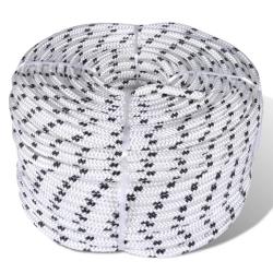 Corde de bateau tress&eacute;e Polyester 6 mm 250 m Blanc