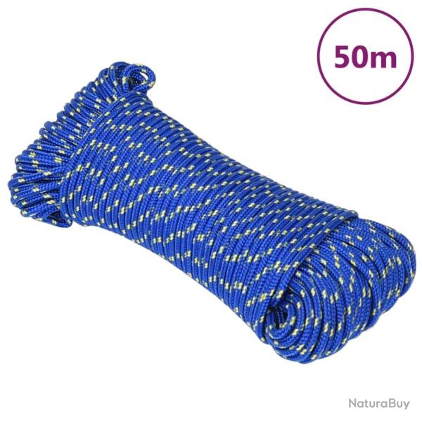 Corde de bateau Bleu 4 mm 50 m Polypropyl�ne
