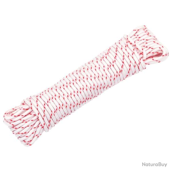 Cordon de d�marrage � tirer blanc et rouge �3 mm 10 m nylon alsavelo