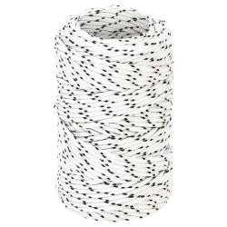 Corde de bateau tress&eacute; Blanc 2 mmx50 m Polyester