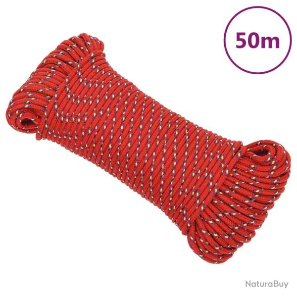 Corde de bateau Rouge 4 mm 50 m Polypropyl�ne