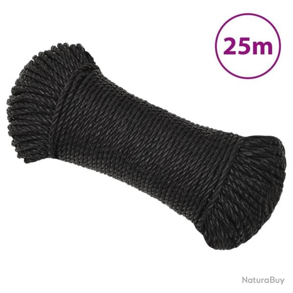 Corde de travail Noir 6 mm 25 m polypropyl�ne