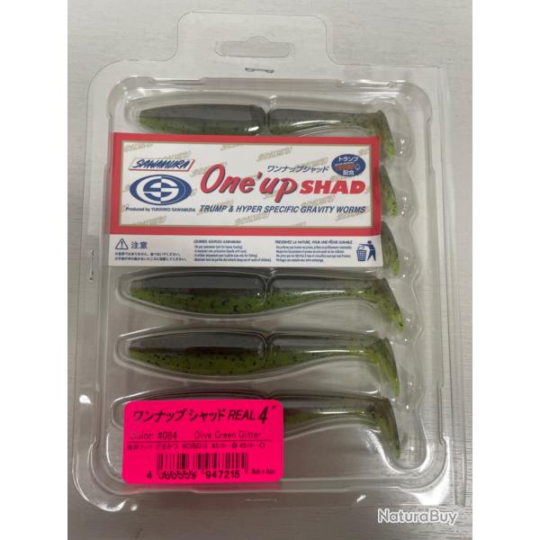 !! NEUF !! LEURRE ONE UP SHAD 4'� COL OLIVE GREEN GLITTER