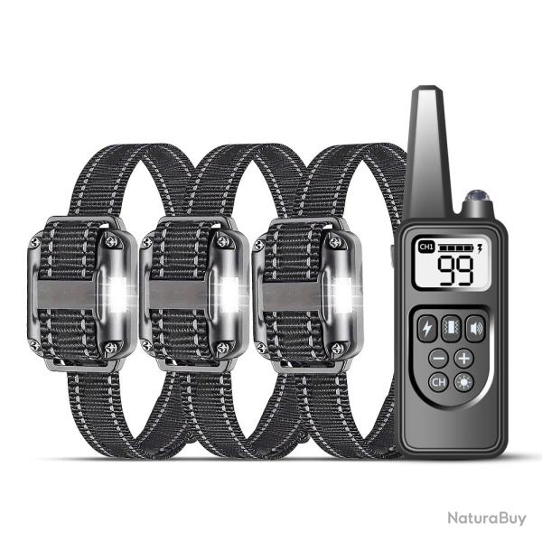 Collier d'entranement avec tlcommande pour chiens Lot de 3 -LIVRAISON GRATUITE !