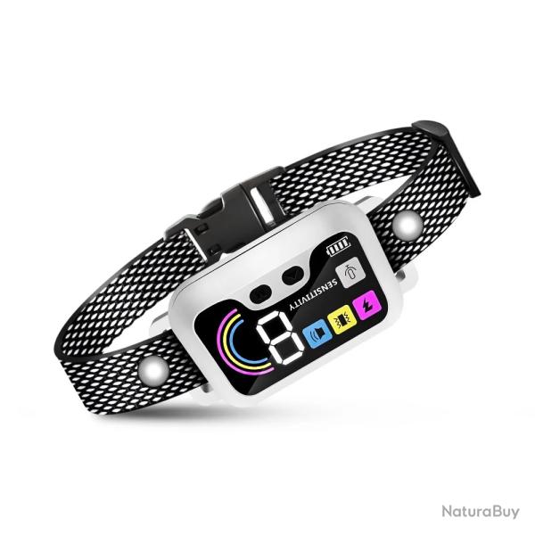 Collier anti-aboiement intelligent pour chiens -BLANC -LIVRAISON GRATUITE !