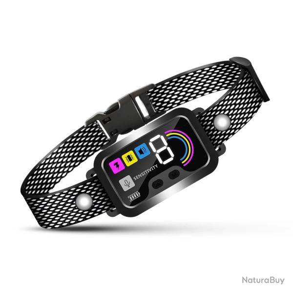 Collier anti-aboiement intelligent pour chiens -NOIR -