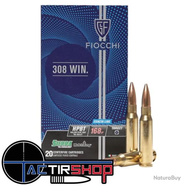 Munition Fiocchi 308 Exacta 168gr Sierra Matchking boite de 20