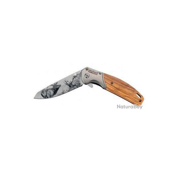 Couteau pliant gravure Cerf STEPLAND