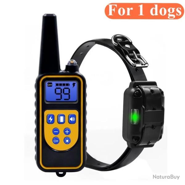 Collier d'entranement pour chiens E Rechargeable avec bip -NOIR - 800M