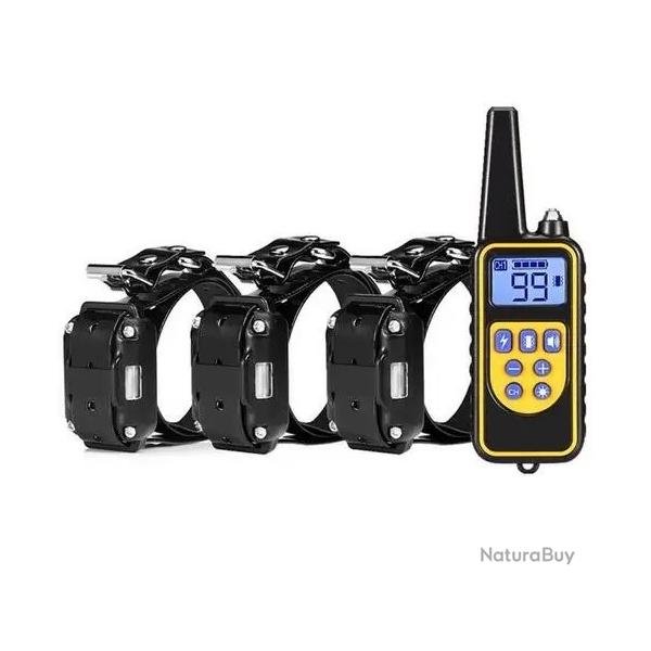 Collier de dressage pour chien avec tlcommande lectrique, tanche -3 CHIENS-LIVRAISON GRATUITE