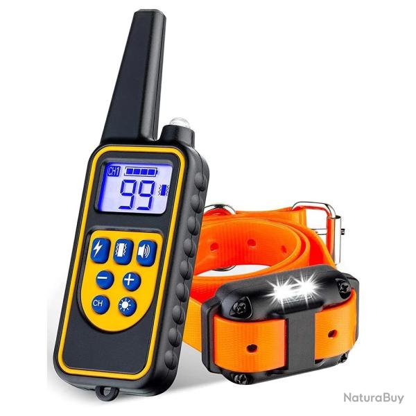 Collier de dressage �lectrique pour chien, 800m, d�tachable,Rechargeable -ORANGE- LIVRAISON GRATUITE