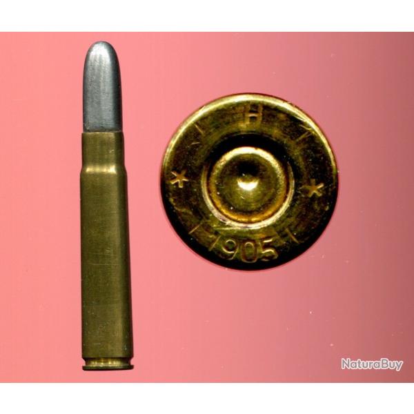 9 x 56 Mannlicher Schoenauer - TRES marquage dat� : H/*/1905/*/ - balle chemis�e fer pointe arrondie