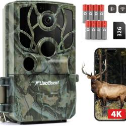 Cam&eacute;ra de Chasse 4K 48MP WiFi & Bluetooth Vision Nocturne Infrarouge D&eacute;tection PIR 120&deg; &Eacute;tanche IP66