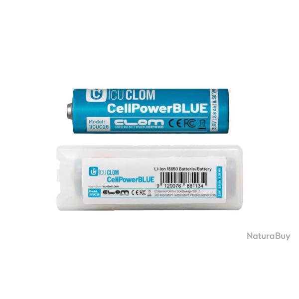 Batterie rechargeable Cellpower 2600mAh bleue 18650 ICU