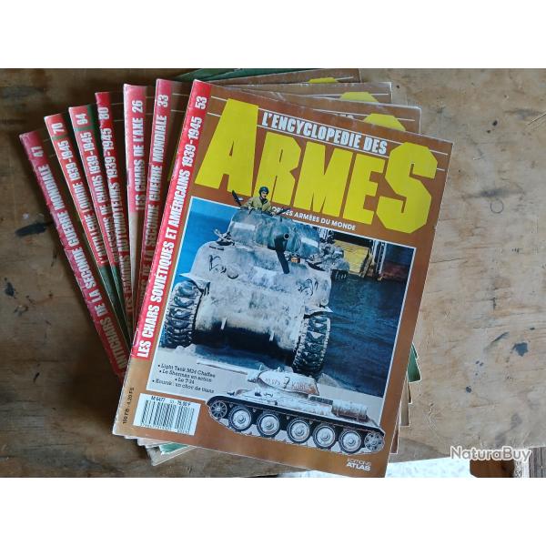 Lot fascicules Editions atlas blinds et canons ww2 2e guerre mondiale panzer Sherman M4 T34