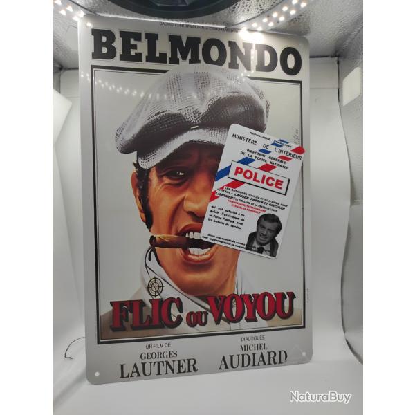 Plaque m�tallique plus carte de police nationale du film flics o� voyou