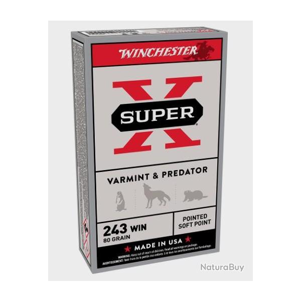 Munitions WINCHESTER cal.243win super x power point 80gr par 20