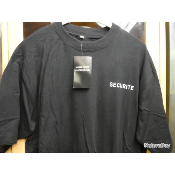 lot de 5  T. shirt noir "s�curit�"  taille L