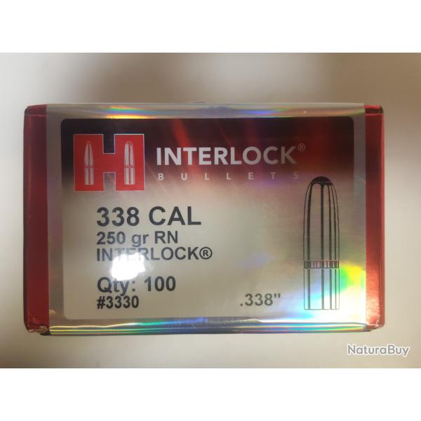 OGIVES HORNADY INTERLOCK CAL. 338 250GR RN