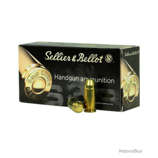 50 Munitions SELLIER ET BELLOT Cal. 9x19 subsonique FMJ 140 gr