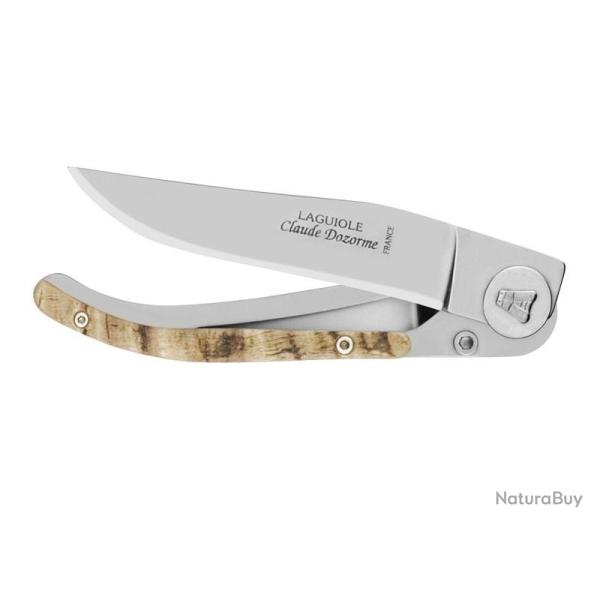 LAGUIOLE DOZORME LINER LOCK CORNE DE BELIER 11CM INOX