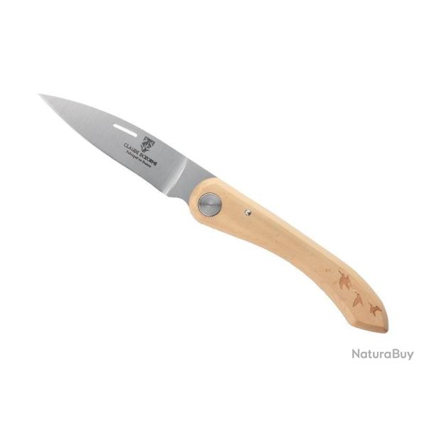 COUTEAU DOZORME CAPUCIN BUIS DECOR BECASSES 12,5CM INOX