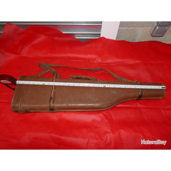 �tui jambon en cuir pour fusil juxtapos� - cuir marron leger
