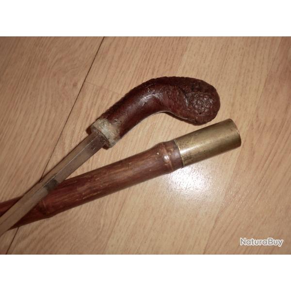 canne dague tete scult  animaliere