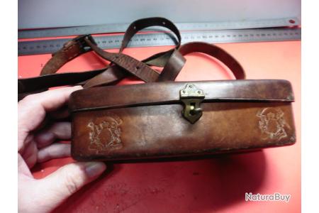 Ancienne Cartouchière De Chasse En Cuir – Objet Du Chasseur, Fusil (Bon état)