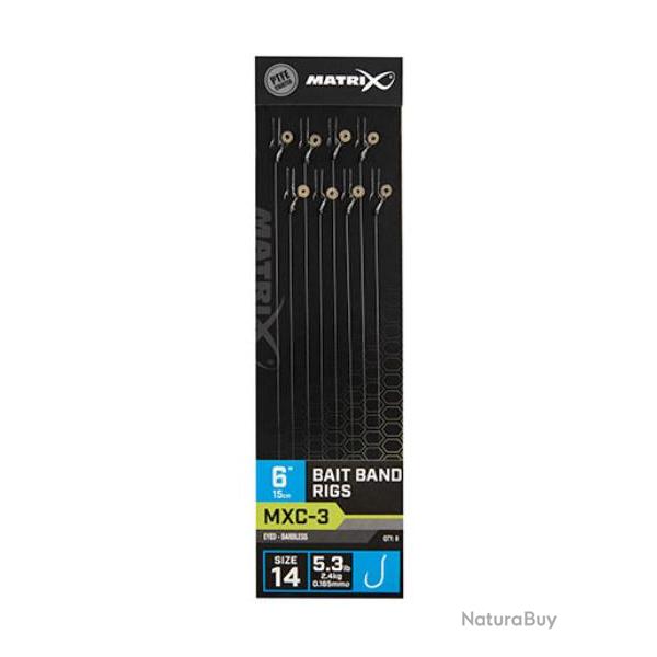 MATRIX BAS DE LIGNE MXC-3 BAIT BANDS RIGS 6"/15CM 0,16mm 14 6''15cm