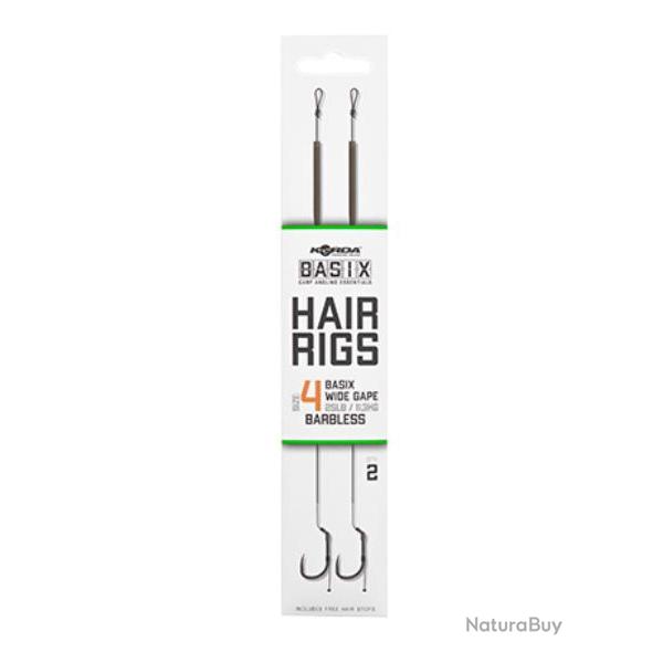 KORDA BASIX BAS DE LIGNE HAIR RIGS WIDE GAPE BARBLESS 4 25lb