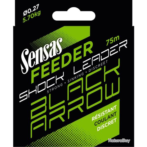 SENSAS FEEDER SHOCK LEADER BLACK ARROW 75M SENSAS 0,27mm