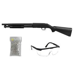 Pack airsoft Fusil &agrave; pompe SWAT / Mod&egrave;le &agrave; Ressort / Plastique et M&eacute;tal / Livr&eacute; avec Accessoires