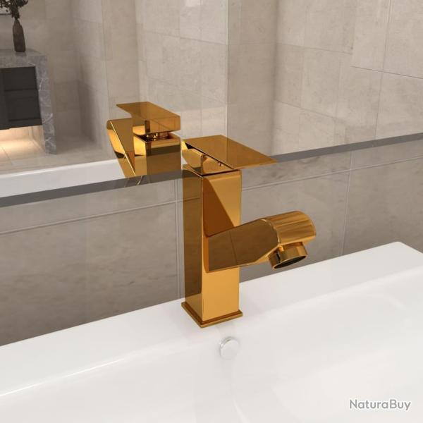 Robinet de lavabo r�tractable Finition dor�e 157x172 mm
