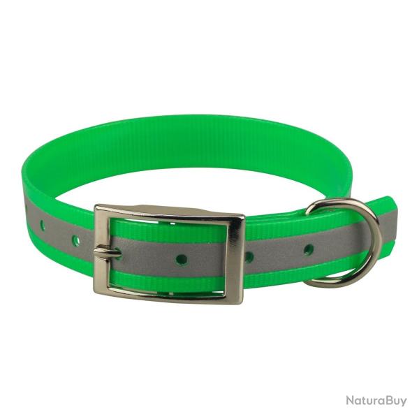 Collier biothane r�fl�chissant 25mm avec gravure - jokidog Vert fluo 55 cm