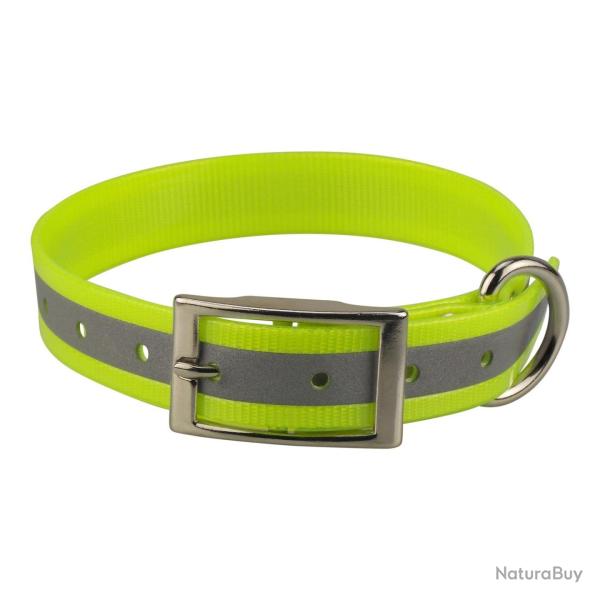 Collier biothane r�fl�chissant 25mm avec gravure - jokidog Jaune 55 cm