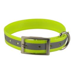 Collier biothane r&eacute;fl&eacute;chissant 25mm avec gravure - jokidog Jaune 60 cm