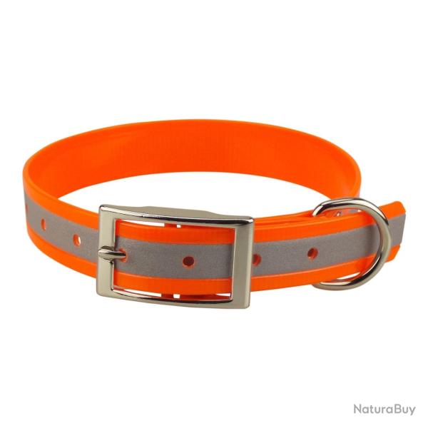 Collier biothane r�fl�chissant 25mm avec gravure - jokidog 60 cm orange