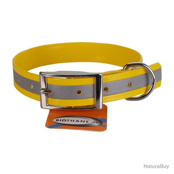 Collier biothane r�fl�chissant 25mm avec gravure - jokidog 60 cm jaune oeuf