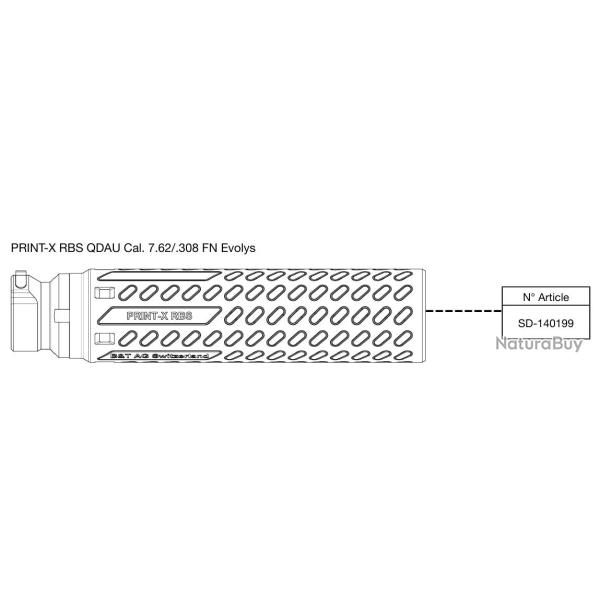 B&T Silencieux PRINT-X RBS QDAU Cal. 7.62/.308 FN Evolys