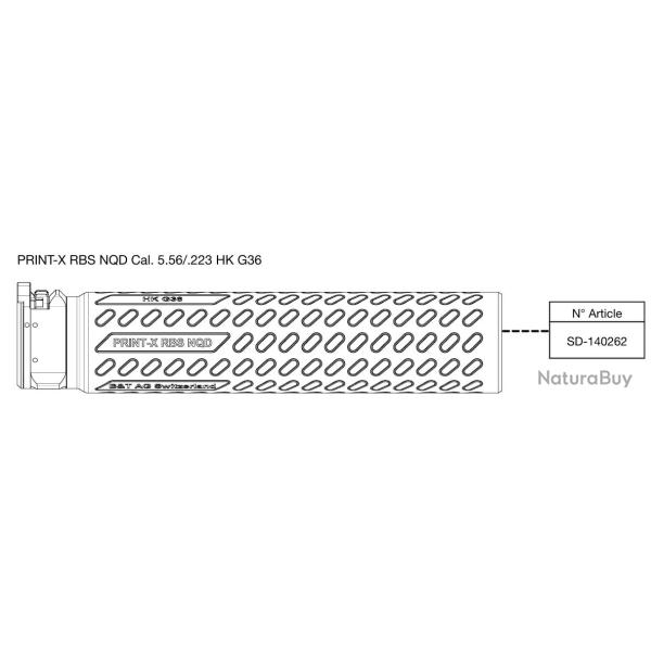 B&T Silencieux PRINT-X RBS NQD Cal. 5.56/.223 HK G36