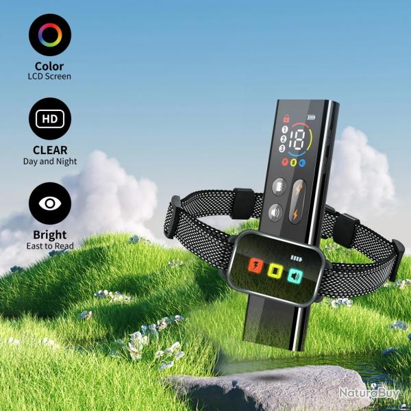 Collier de dressage pour chien avec tlcommande tanche IPX7