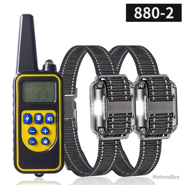 Collier de dressage lectrique pour chien, tanche IP67 -2 CHIENS-